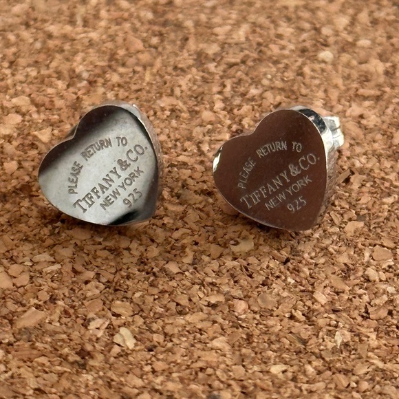 Tiffany & Co Sterling Silver Mini Heart Stud Earrings